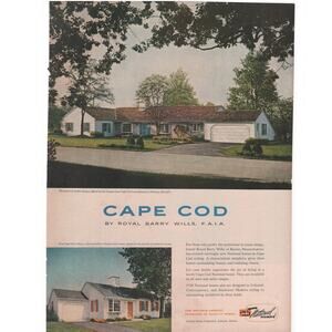 National Homes Cape Cod Magazine Advertisement 1958 Vintage Architecture Home